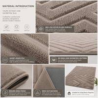 Alfombra para el Hogar con Diseño Geométrico 3D, Antideslizante, Absorbente, de Felpa, Ecológica, Lavable a Máquina, Gran Tamaño, Suministro para Supermercados, Venta al Por Mayor