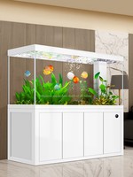 Aquarium en verre ultra-blanc avec pompes à eau, filtre de fond pour poissons dragons, grande taille, séparateur d'eau pour salon