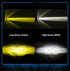 Dxz <span class=keywords><strong>Kit</strong></span> 1LED xe máy Spotlight lắp ráp chạy ánh sáng xe máy Đèn pha nhấp nháy màu trắng và màu Vàng hai màu sương mù đèn pha - Product Image 5