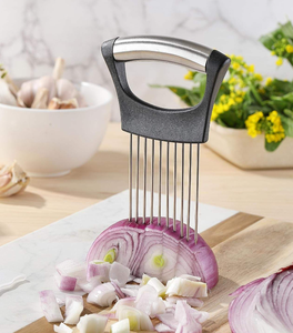 เครื่องหั่นหัวหอมสแตนเลสแบบมือหมุน - อุปกรณ์หั่นผักและผลไม้แบบมือถือพร้อมด้ามจับที่จับถนัดมือ - Product Image 6