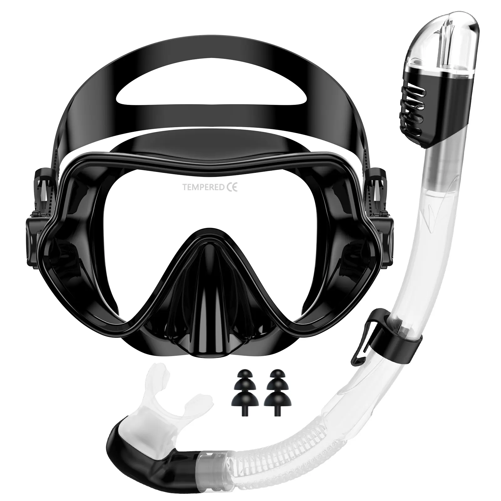 Barato snorkel máscara set dry top snorkel silicone strap wide view mergulho máscara set mergulho óculos máscara set