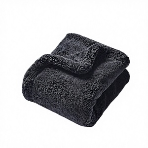Serviettes de séchage double face en microfibre pour voiture 40x40cm 700-899 GSM, en microfibre tricotée, couleur unie, pour le detailing automobile, séchage rapide et absorbantes - Product Image 1