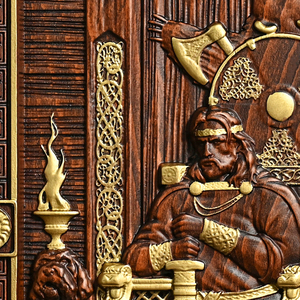 Panneau en bois sculpté nordique Forseti, Art mural mythologie viking Dieu de la Justice, Sculpture décorative en bois scandinave nordique - Product Image 3