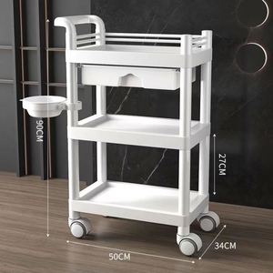Kelly รถเข็นสตูดิโอพกพาพลาสติกหลายชั้นสำหรับห้องนั่งเล่นห้องครัวและห้องน้ำ - Product Image 2