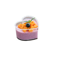 Wegwerp Transparant Hart Plastic Mousse Cup Dessert Yoghurt Pudding Jelly Cups