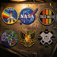Patch brodé rond thermocollant NASA Moto Moteur Spatial Badge Tactique Applique Vêtement Logo Personnalisé Broderie
