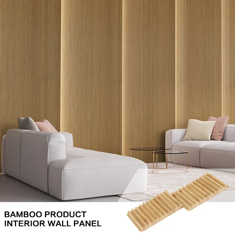 Natürliche Farbe Bambus Wand verkleidungen Hoch dichte FSC Bambus Wand paneel 3D Bambus Wand paneel geriffelte Wand paneel Verkleidung MDF