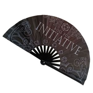 Custom Logo Printing Large 33cm Oxford Satin Fabric Handheld Folding Fan Luxury Bamboo Crafts with Silk Finish - Product Image 6