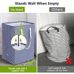 <b>Large</b> Printed Waterproof Cotton Linen Storage Hamper Basket Elegant <b>Laundry</b> <b>Bags</b> & Baskets - Product Image 6