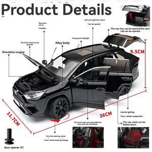 Modelo de coche <span class=keywords><strong>Toyota</strong></span> <span class=keywords><strong>RAV4</strong></span> 1:18 oficialmente autorizado, modelo de coche de aleación, coche de simulación, colección de coches, modelo de juguete de metal, vehículo de exhibición. - Product Image 3