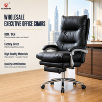 Chaise de bureau de direction ALINUNU ODM OEM à dossier haut, en similicuir, ergonomique, avec repose-pieds