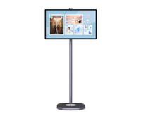 Écran tactile intelligent LED 120Hz, affichage numérique, téléviseur Android, système alimenté par batterie, téléviseur LCD portable, roues, affichage mobile, intérieur