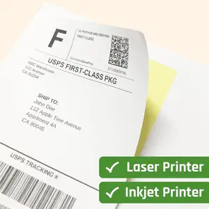 Recyclable A4 Waterproof Adhesive Sticker Half Paper Label Sheet Blank Labels For Express Shipping