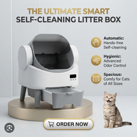 Bac à litière intelligent pour chat, extra large, cabine ouverte, empreinte compacte de 0,24 m², contrôle intelligent par application, élimination des odeurs, 9 capteurs de sécurité, automatique