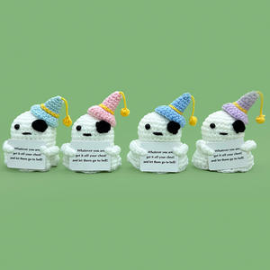 Venta al por mayor de ganchillo de Halloween tejido a mano fantasma muñeca pequeño diablo <span class=keywords><strong>muerte</strong></span> juguetes de peluche emocionales decoraciones de fiesta - Product Image 4