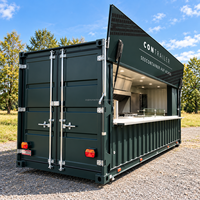 Café-restaurant modulaire en conteneur maritime de 20 pieds avec bar préfabriqué en conteneur de 40 pieds, cuisine extérieure en conteneur