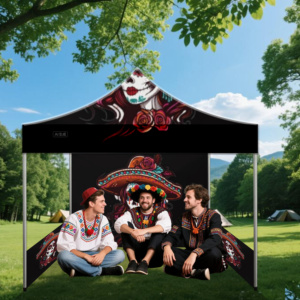 Carpa Plegable Personalizada con Impresión Térmica de Día de Muertos, 3x3M, Estructura de Aleación de Aluminio, Poliéster 300D, Fácil de Instalar, Portátil - Product Image 4