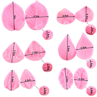 Gumpaste Fleur Silicone Veining Rose Veiné Fondant Gum Paste Moule Pivoine Plumeria Daisy Orchid Moules Sugar Craft Cake Clay Set