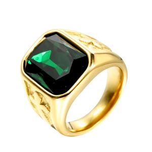 Stainless Steel Signet <b>Ring</b> with Sapphire <b>Ring</b> <b>Ruby</b> <b>Ring</b> Options Silver and Gold Plated Finish Statement Style for <b>Men</b> - Product Image 2