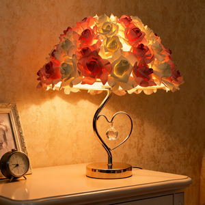 Đèn bàn hoa hồng JACKSUN màu hồng, đèn ngủ để bàn cạnh giường ngủ, đèn trang trí đám cưới, đèn bàn hoa - Product Image 3