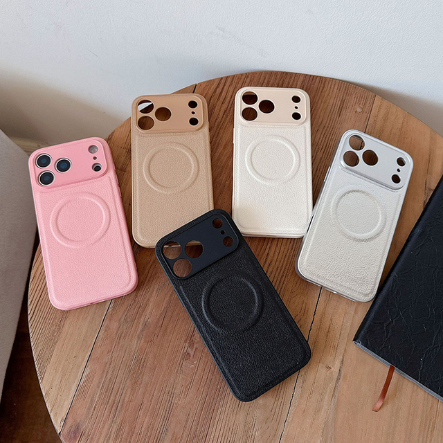 Lichee Grain Leather Magnetic Phone Case for iPhone 17 Pro Max Business PU Magnetic Charge Mobile Cover for I Phone Air 16 15 14