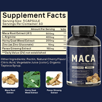 Capsules de racine de maca biologique de haute qualité, complément de maca péruvienne, poudre de maca végétalienne, café, soutien énergétique pour hommes, booster d'énergie