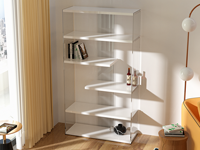 Vitrine d'exposition autoportante haut de gamme en verre trempé sans cadre avec accessoires en aluminium