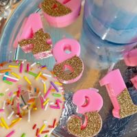 Bougie d'anniversaire rose en paraffine avec chiffres, décoration de gâteau, bougie numérique scintillante pour les fêtes d'anniversaire des filles, table de desserts