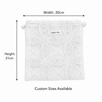 Pochette à maquillage en dentelle avec logo personnalisé, pochette à cosmétiques en dentelle florale de luxe, pochette à bijoux esthétique, trousse de toilette vintage pour femmes, OEM
