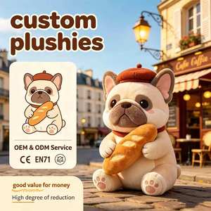 Jouets en <span class=keywords><strong>peluche</strong></span> personnalisés pour bouledogues français, vente en gros, OEM, ODM, poupées en <span class=keywords><strong>peluche</strong></span> pour chiens, haute réduction, <span class=keywords><strong>peluche</strong></span> douce avec certification de sécurité CE EN71 - Product Image 1
