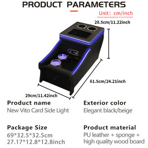 Boîte d'accoudoir central de contrôle en gros importé Vito <span class=keywords><strong>Viano</strong></span> v260v250v220 116 W447 W639 noir avec chargeur sans fil de lumière latérale - Product Image 4