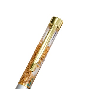 Bolígrafo de Metal con Bola de Cristal de 1.0 mm, Copos Dorados Flotantes en el Interior, Líquido con Láminas de Oro Brillante, Logotipo Personalizado, Regalo Promocional - Product Image 3