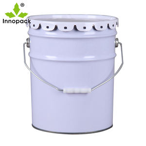 Cubo de metal vacío de alta calidad de <span class=keywords><strong>15</strong></span> litros con tapa floral, gran oferta, barriles de almacenamiento redondos de metal de 15L personalizados para embalaje - Product Image 6