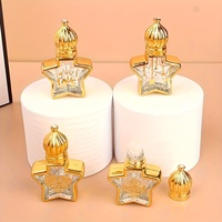 Bouteilles de parfum Roller Ball en forme d'étoile Mini flacons en verre d'huile essentielle portables de luxe avec des accents dorés Bouteilles vides