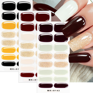16 autocollants semi-durcis pour ongles, adhésifs, couverture complète, autocollants en gel pour ongles, pas besoin de lampe UV, pose <span class=keywords><strong>d</strong></span>'ongles, manucure - Product Image 4
