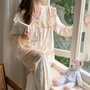 <span class=keywords><strong>Pigiama</strong></span> da <span class=keywords><strong>Donna</strong></span>; Completo da Casa Autunno e Inverno in Velluto a Maniche Lunghe Taglia Grande Morbida in Velluto Diamantato - Product Image 4