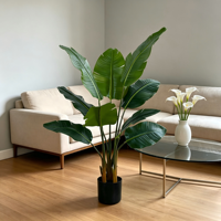 JOLAMIRA Plante Artificielle Banane du Voyageur, Grande, de Luxe Léger, Style Nordique, en PE+Fer, Écologique et Durable, pour Intérieur Salon