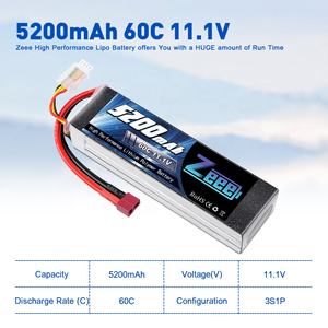ज़ेई 3 एस लिपो बैटरी 11.1 वी 60c 5200mah नरम केस के लिए डीन्स कनेक्टर के साथ डीन्स कनेक्टर के साथ - Product Image 5