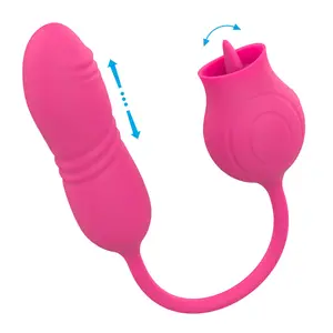 Hot Selling Rose Flower Licking Vibrator For Women Anal Plug Vibrator 15 Frequency Stimulator For Couples