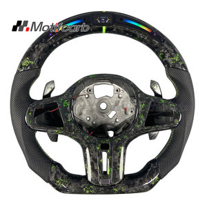 Volante LED de fibra de carbono forjado verde personalizado para BMW Serie 3 5 G20 G30 X3 X4 X5 M3 M4 M5 G20 G30 330i 440i 530i 540i - Product Image 1