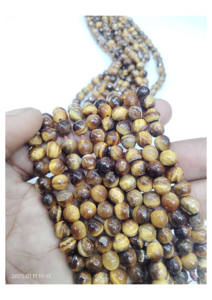 Cuentas de Piedras Preciosas Naturales Sueltas y Redondas de Ojo de Tigre, Cuentas de Piedras Preciosas para la Fabricación de Joyas - Product Image 2