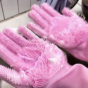 Mitaines de massage pour animaux de compagnie, brosses en silicone pour chiens et chats, disponibles en bleu, vert, violet, rose. - Product Image 2