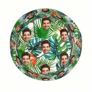 Sombrero de Pescador Personalizado con Hojas Tropicales Hawaianas para Hombre y Mujer, Fondo Blanco, Diseño de Dibujos Animados, Gorra con Estampado Personalizado - Product Image 3