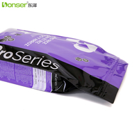Sac d'emballage alimentaire OEM personnalisé en PE de grande taille, de qualité alimentaire, résistant à l'humidité, à fond plat, anti-odeur, refermable avec fermeture éclair, pour aliments pour animaux de compagnie (chiens et chats)