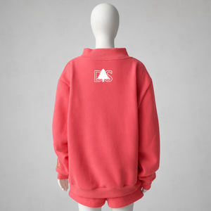 Sudadera de forro polar grueso personalizada con media cremallera para mujer, holgada, oversize, informal - Product Image 2