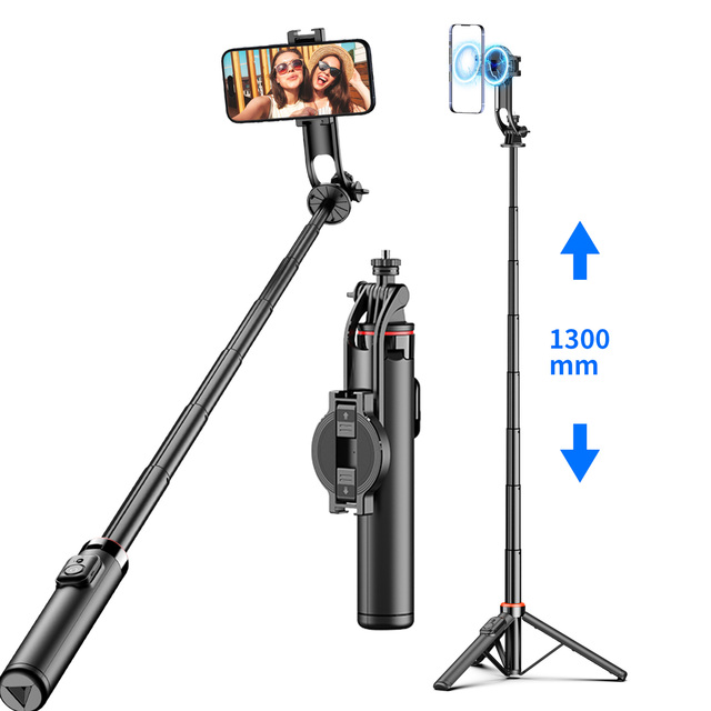 New Mini Compact Universal Magnetic Tripod Wireless Remote Travel Stand Phone Clamp Smartphone Shoot Vlog Tripod  Selfie Stick