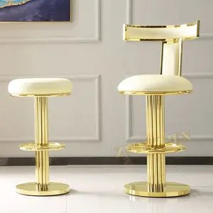 Oturma odası mobilya döner havuz bar tabureleri metal kadife deri geri çekilebilir altın bar taburesi modern sandalyeler bar tabureleri