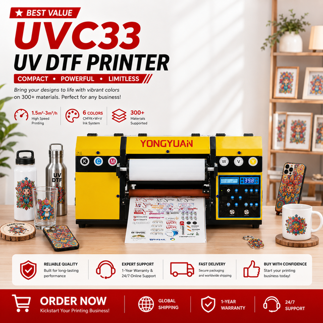 New 30cm Roll to Roll UV DTF Printer XP600 Dual Head Automatic Printing Laminating Machine Crystal Label Stickers Printing