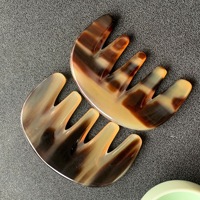 Peigne de Massage en Corne de Yak Blanc de Haute Qualité avec Logo Personnalisé Bâton de Tendon Epaissi Massage de la Tête Peigne Méridien Peigne Gua Sha