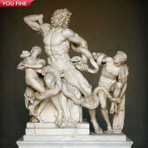 Youfine tùy chỉnh nhà sản xuất Tay Chạm Khắc Đá tự nhiên cổ Hy Lạp đá cẩm thạch laocoon và của ông Con Trai nhóm bức tượng - Product Image 4